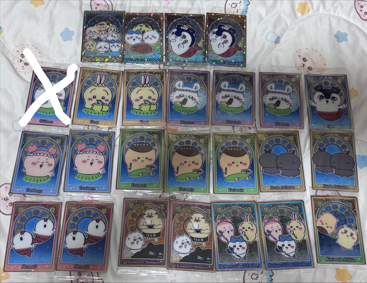 yu_trade_d's tweet photo. 【交換】 映画 ちいかわ 人魚の島のひみつ ウエハース 人魚

求…ハチワレ、ラッコ、ちいハチうさ(ハイパーレアカード)画像1枚目
譲…画像2枚目

※レアカードはハイパーレアとのみ交換可

船橋駅手渡し、郵送交換にてお願い致します。まとめての方優先です。

検索からもお声かけお待ちしております。 https://t.co/A3f10jbuN7