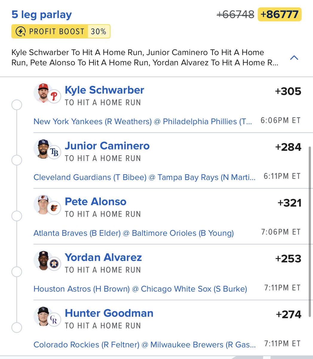 CashLockProps's tweet photo. 7/25 Home Run Slip 2 !

#mlb #sportsbetting #Gambling𝕏 #homerun https://t.co/0C4TvCrdTt
