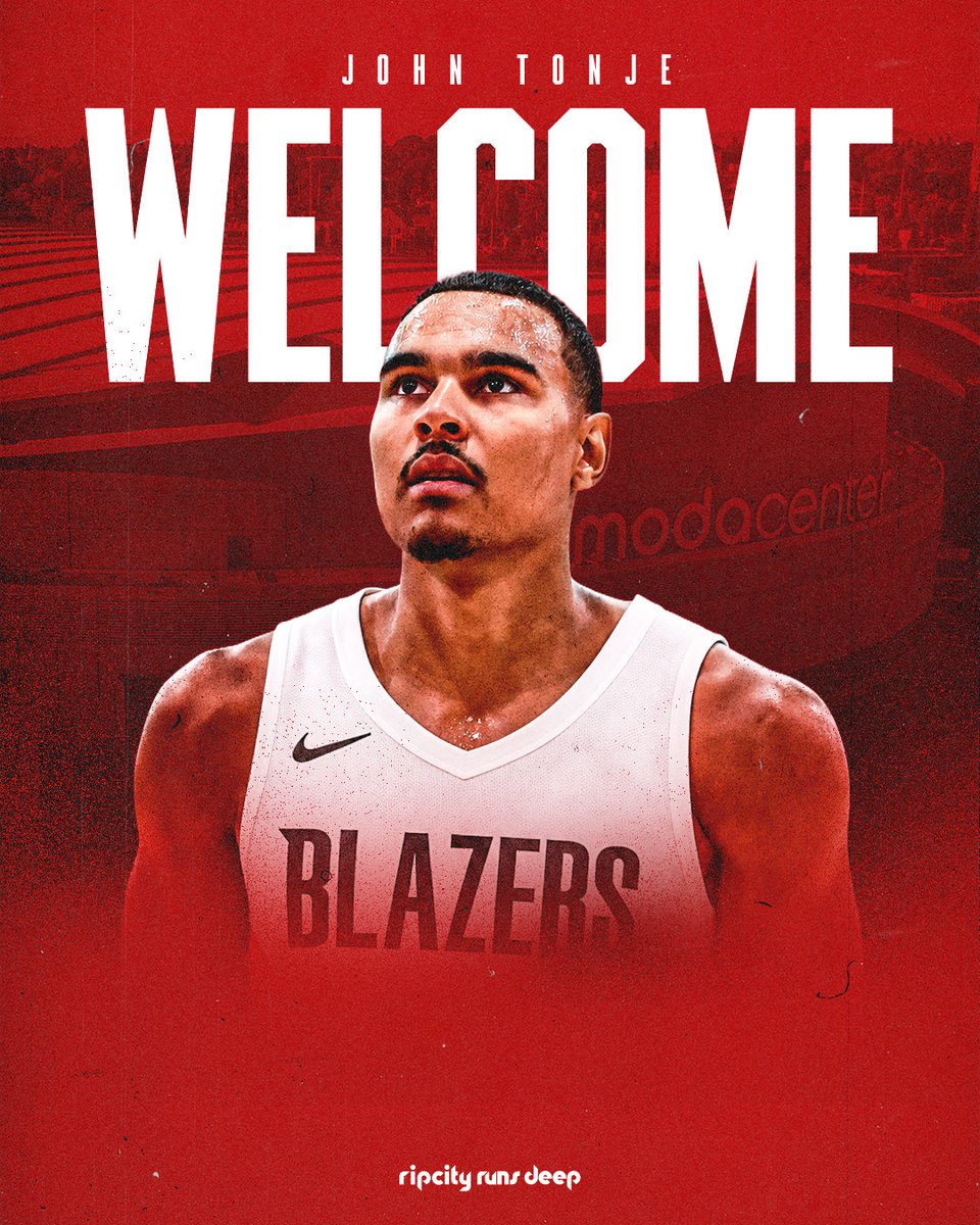 trailblazers's tweet photo. We have signed John Tonje to a two-way contract.
 
Welcome to Portland! 🤩 https://t.co/MkCAQdLUK9
