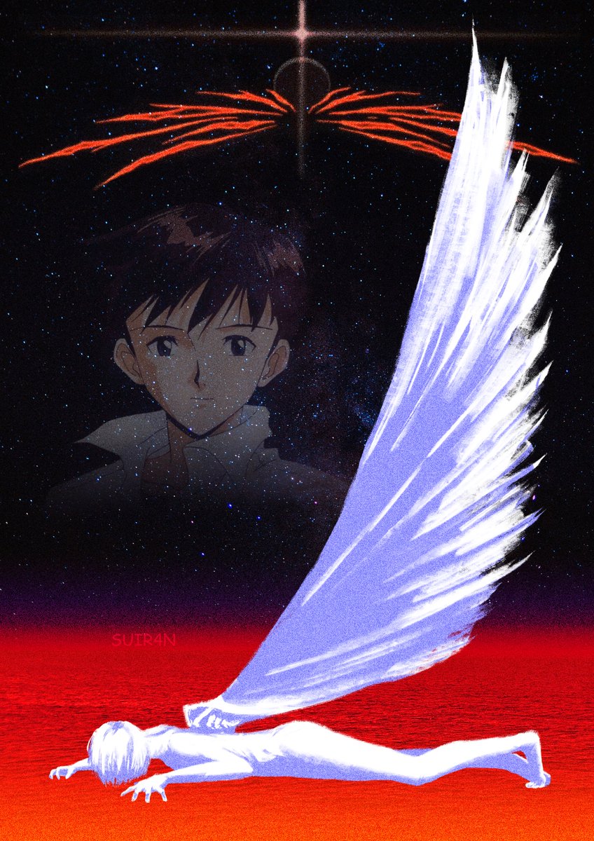 SUIR4N's tweet photo. Hideaki anno beamed this image directly into my brain at 3am including the shinji png #evangelion https://t.co/o5q6hcwS8G