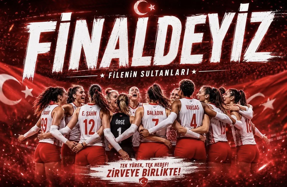 ferihaertorun26's tweet photo. 🇹🇷 FİLENİN SULTANLARI FİNALDE! 🏐🔥

2026 Voleybol Milletler Ligi yarı finalinde ev sahibi Çin’i üstün bir oyunla mağlup ederek finale yükselen A Milli Kadın Voleybol Takımımızı yürekten kutluyoruz!

Haydi Sultanlar, kupa Türkiye’ye çok yakışacak! ❤️🤍

#FileninSultanları #VNL2026 #Türkiye�