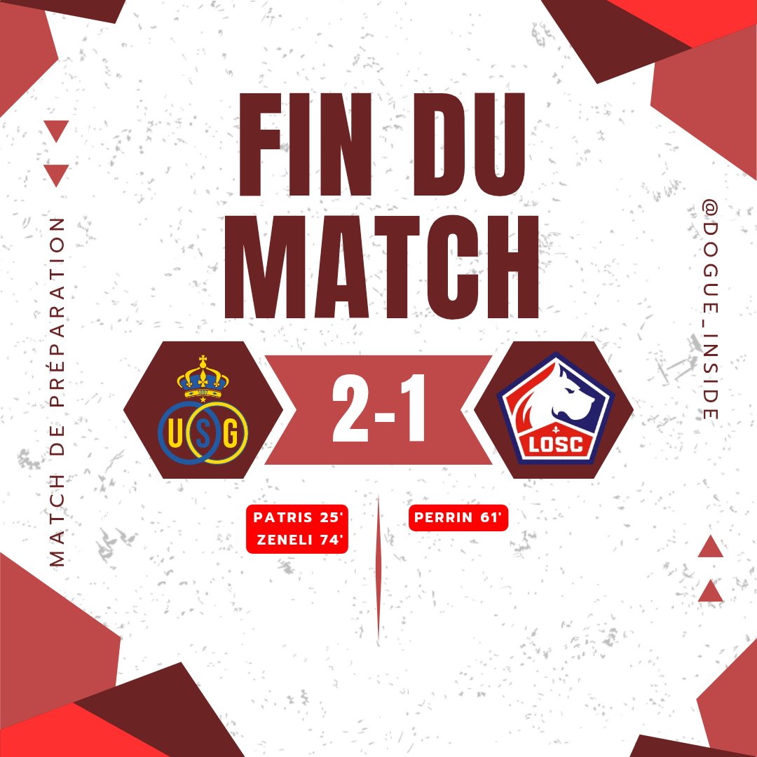 DOGUE_INSIDE's tweet photo. ⌚ 90' : FIN DU MATCH !
Deuxième match de préparation compliqué pour les Dogues, qui s'inclinent logiquement en Belgique.
#RUSGLOSC | 🟡 2-1 ⚜️ https://t.co/q5HCKH1Ocl