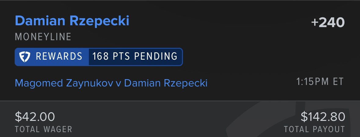 AdamSharpLine's tweet photo. UFC Abu Dhabi Play #6 🥊🤼

Damian Rzepecki ML (+240) 

Fading the John Pork hype. We’ll sprinkle on the dog here… 🐕 

There hasn’t been a parlay buster yet… we think it comes in this fight. 👊🏻 https://t.co/5nO3PZ4aSY