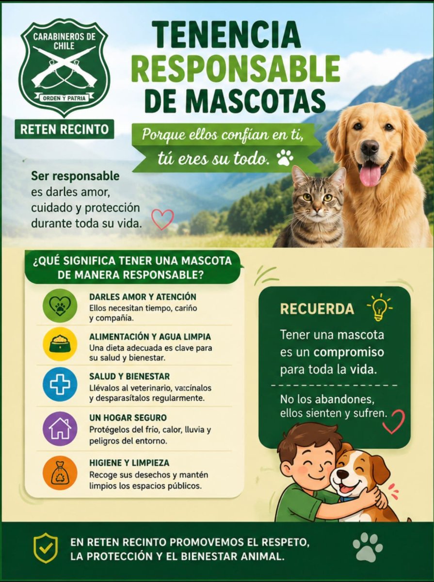 CarabNuble's tweet photo. 🐾 Carabineros de Retén #Recinto realizó en #Pinto una jornada preventiva sobre tenencia responsable de mascotas con vecinos del sector, entregando recomendaciones para el cuidado, identificación y bienestar animal, promoviendo una convivencia segura y responsable. https://t.co/Xn9fGZw10I