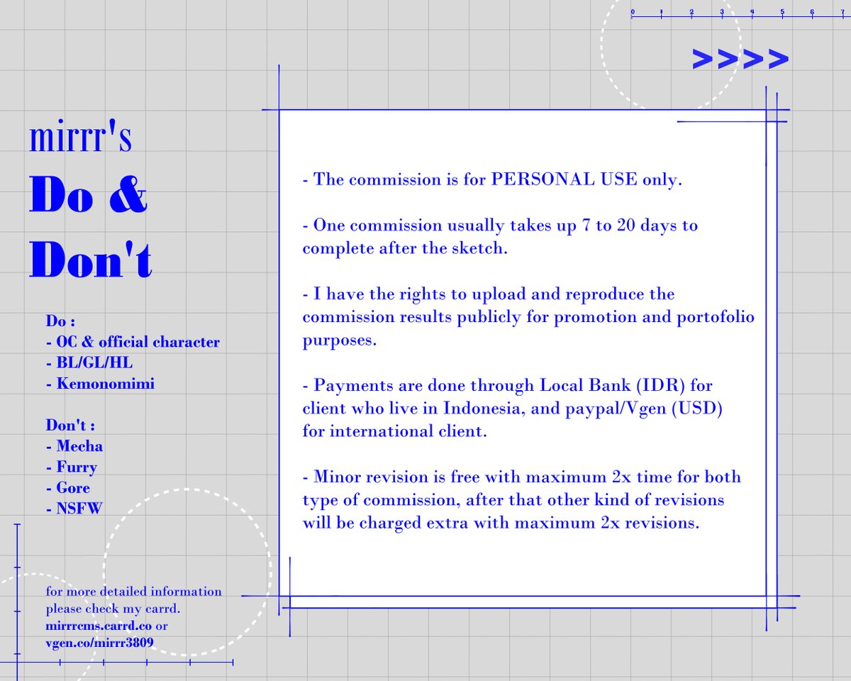 mirrr3809's tweet photo. [ rt &amp; 🩵 are highly appreciated! ]

Hello! i'm opening my commission again! There will be 5 slots available per batch/month. For more information please kindly check my carrd or vgen on my bio, Thank you so much! 💐🪻✨

#VGenOpen #VGenComm #commissionopen #commission https://t.co/rd2Oo3A0UO