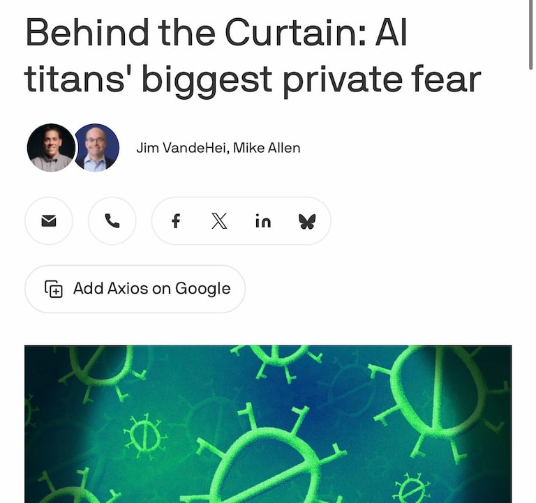TonySeruga's tweet photo. “We ask almost every AI architect and leader the same thing in private: What AI risk worries you most?”

“Almost all of them fire back the same response: a killer pathogen, spreading too silently, widely and quickly to stop.”

“The rare agreement among AI experts flows from the belief these advanced models could help a bad actor create a deadly pathogen before the government and industry perfect detection and prevention systems.”

https://t.co/dB9AOWPAuN