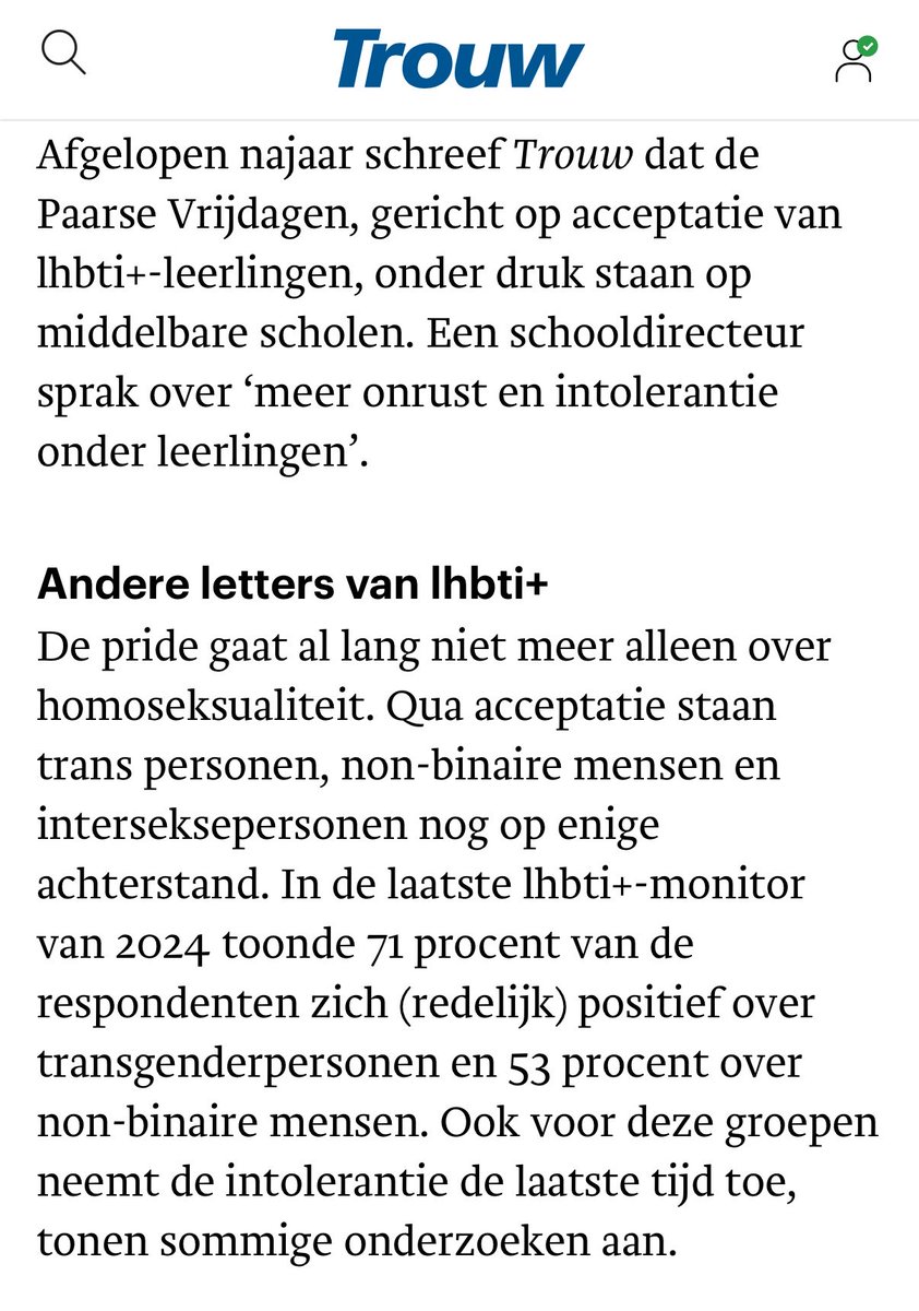 TheFirstTM's tweet photo. Aangezien @trouw vandaag pagina’s vol schrijft over de afnemende acceptatie en tolerantie van homoseksuelen, maar zich geen seconde lijkt af te vragen waar die ontwikkeling vandaan komt:

Geen zorgen, Trouw. Dat lastige deel van de journalistiek nemen anderen wel even voor hun rekening.

Graag gedaan ❣️🫶🏼