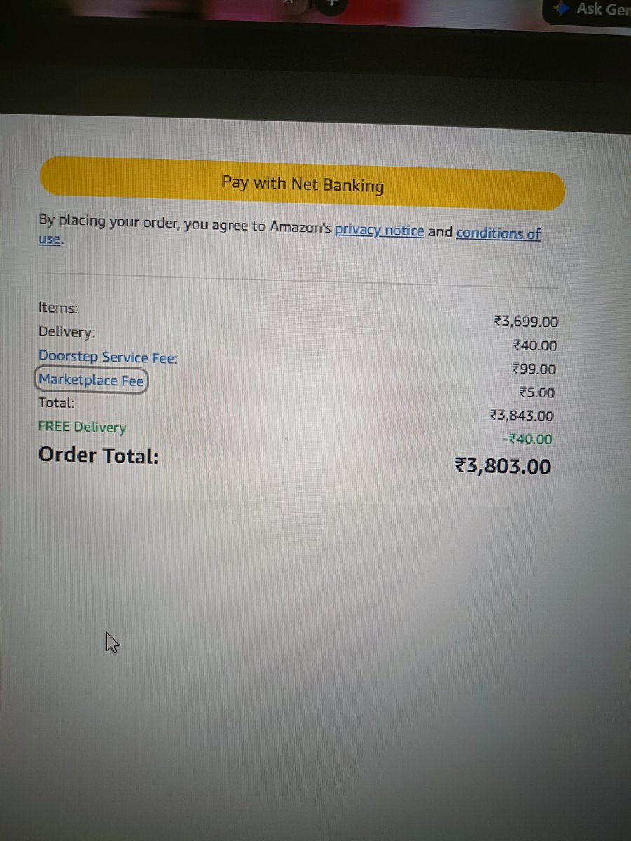 satyavlogss's tweet photo. I was ordering a product from Amazon and along with the selling amount there were many other charges which I did not understand. If any of you understand it then please give your opinion. @amazonIN  आप लोग तो जनता को लूट रहे हो @TheNewspinch  अग्निसाक कर देख रहे हैं तो इस पर कुछ. https://t.co/VCAZ4xUcKU