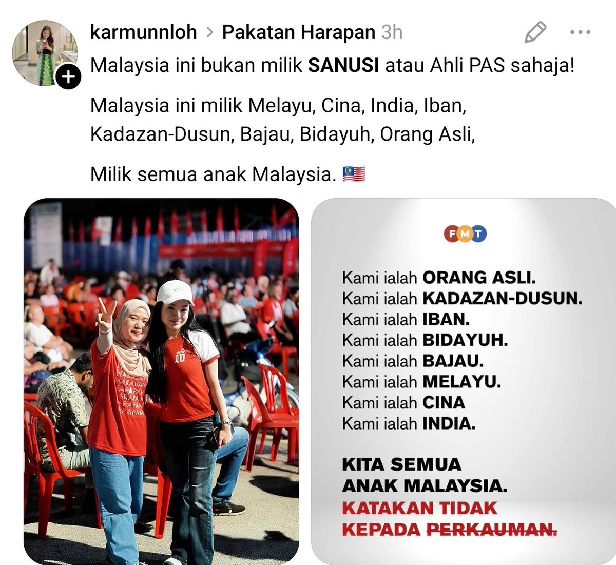 mynewshub's tweet photo. DAP Memerlukan Masyarakat Cina Yang Marah Atau Takut Untuk PRN N9

Oleh Mynewshub 

Beberapa PRN yang berlaku memperlihatkan trend sokongan masyarakat Cina ke atas DAP-PH tidak sekuat dahulu.

Hakisan sokongan bukan sekadar imiginasi.

Justeru...

Satu cara diaorang nak survive sikit dan elak dimalukan teruk seperti di Johor ialah dengan memastikan dapat undi kaum Cina yang solid....

DAP-PH pastinya tak nak undi kaum itu berkurang atau mereka tidak keluar mengundi pada 1 Ogos nanti. 

Undi Cina memperlihatkan trend kejatuhan kepada DAP sejak PRN Sabah lagi....

Dengan adanya persefahaman BN dan PN di N9....kedudukan PH menjadi sangat lemah.

Menyebabkan mereka tidak mampu kehilangan undi kaum Cina pada peringkat ini. Tidak boleh hilang sedikit pun.

Nak ada peluang sikit...DAP dan PH perlukan 100 peratus sokongan masyarakat Cina....

Untuk itu...mereka perlu bagi masyarakat Cina sama ada takut atau marah....

Untuk mencapai matlamat itu...segala perkara yang boleh dijadikan alasan atau umpan...digunakan sekarang ini...

Orang bergurau dijadikan perkara serius...

Orang bercakap fakta seperti MB Kedah...ditambah-tambah seolah MB suruh mereka balik negara asal.

Sebenarnya 

Ini adalah naratif terbaru yang sedang dimainkan PH.

Bila masyarakat Cina yang marah atau takut, ia akan mendorong masyarakat itu melihat hanya DAP-PH sebagai jalan keluar dan perlindungan politik yang diperlukan.

Ia logik yang sangat mudah untuk difahami...

Percayalah...lebih banyak naratif ke arah pembentukan perasaan takut atau marah mungkin akan muncul menjelang 1 Ogos depan.

Media-media penjilat Madani akan lebih banyak secara tiba-tiba menjadi bodoh dan tak faham isu.

Sebenarnya...

Ini bahaya ...ini taktik orang terdesak...memainkan perasaan pengundi bukan sesuatu yang baik atau sihat untuk negara pelbagai kaum dan agama seperti Malaysia.

Perkara ini harus dihentikan segera....-MYNEWSHUB