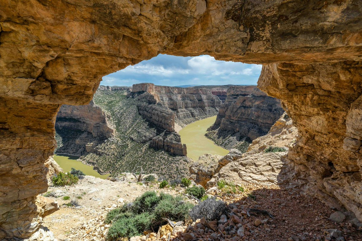 RepRNeill's tweet photo. Canyon walls echo what we give them. Claims of saving money by gutting public services in #Montana ring hollow. 

Places like #BighornCanyon generate community revenue. Neglect costs more. 

#FundUSFS
#FundUSDA
#FundBLM https://t.co/YXn27OVfqC