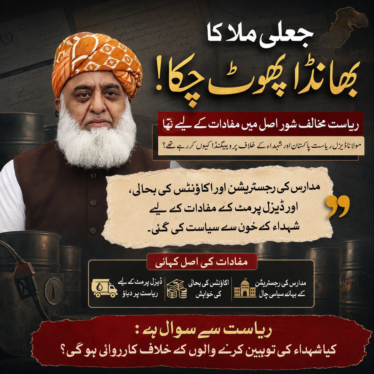 nazoumar's tweet photo. People keep asking what was the real deal with diesel permits, zero clear proof on the table. Time for facts, not drama.
#ڈیزل_پرمٹ https://t.co/etgBJNGZG5