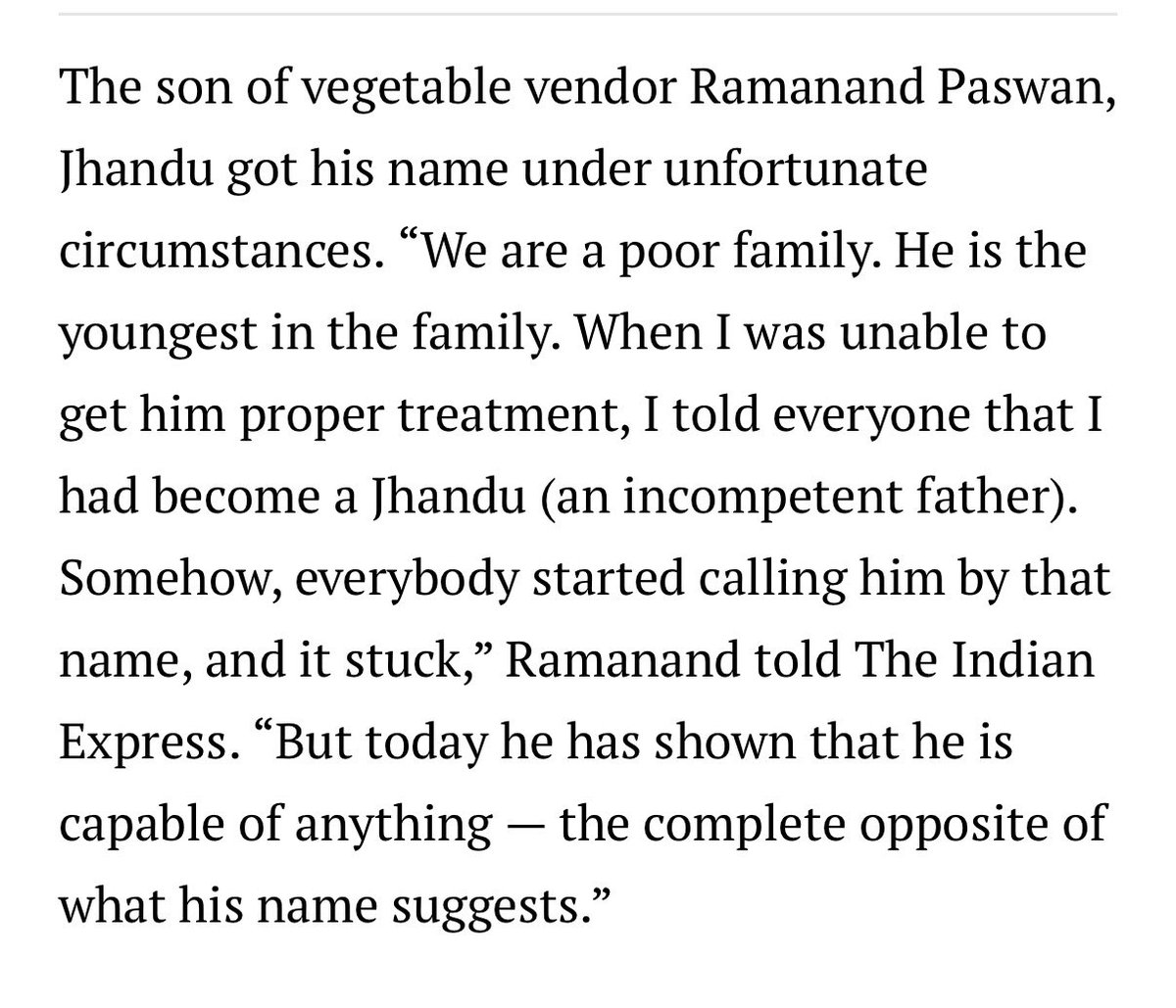 TheKhelIndia's tweet photo. “People used to laugh at my name. Today, it was announced from the podium with the Indian flag around me. I can’t think of a better moment in my life.”

- Jhandu Kumar to The Indian Express https://t.co/Hxv62HdCyk