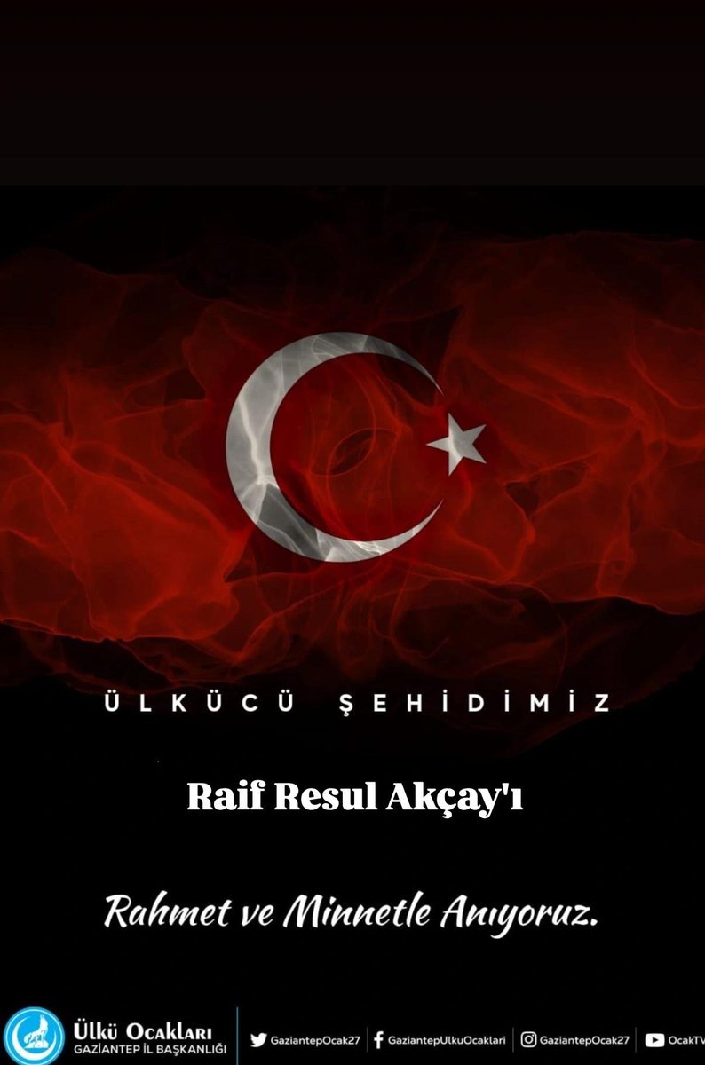 Gaziantepocak27's tweet photo. Ülkücü Şehidimiz Raif Resul Akçay Ağabeyi Şehadetinin Seneyi devriyesinde Rahmet ve Dualarla Anıyoruz.

@ayyildirim1 
@cenkgece https://t.co/ZKx7hMjoHQ