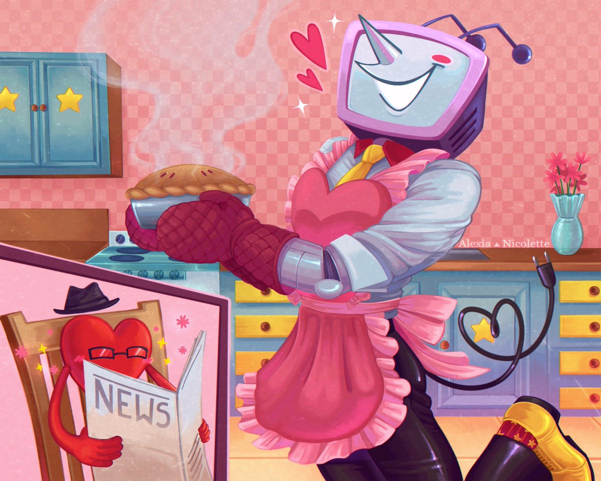 Nicolette21302's tweet photo. Love your giant, handsome, apron-wearing older husband ❤️ 🥧📺 ✨

#Tenna #tennaDeltarune #tumblrsexyman #deltarune #deltarunefanart #fanart https://t.co/q8tOdmR1qj