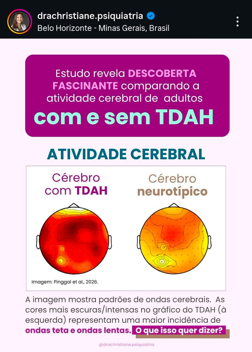 brendasafra's tweet photo. saiu um novo estudo que analisa a atividade cerebral de uma pessoa com TDAH e compara com uma pessoa sem

e viram que pessoas com TDAH apresentam uma atividade cerebral como à do sono enquanto tão ACORDADAS

o cérebro literalmente tão sobrecarregado que luta pra te deixar em pé https://t.co/1tB52OSc6q
