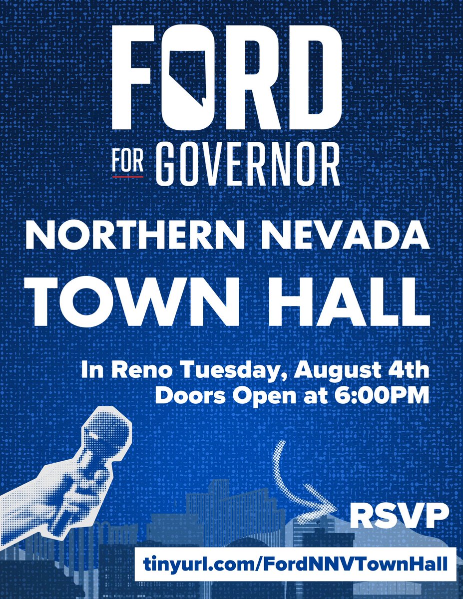 WashoeDEMS's tweet photo. Join AG Aaron Ford on Tuesday, August 4, at 6 pm for his Northern Nevada town hall. It’s your chance to learn how Aaron Ford is going to fight back against the Trump administration and build a Nevada where we can all thrive, not just the wealthy. https://t.co/qTjOlFCTx1