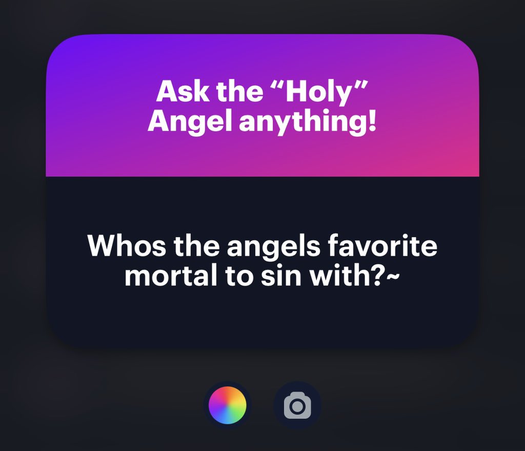 ZamTheAngel's tweet photo. “My favorite mortal..? Well.. i dont have any favorites to be honest.. i love them all equally!” https://t.co/v3ovBBkuzL