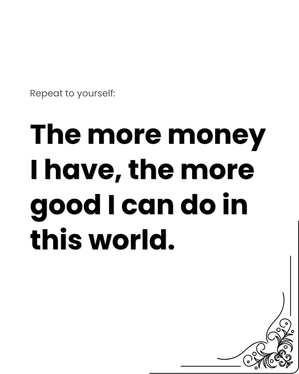 imoneymantra's tweet photo. You know that the more money you have, the more good you can do in this world. Wealth amplifies your generous spirit. Step into abundance and use all your financial blessings to make a massive impact! https://t.co/BMruDjLAEq