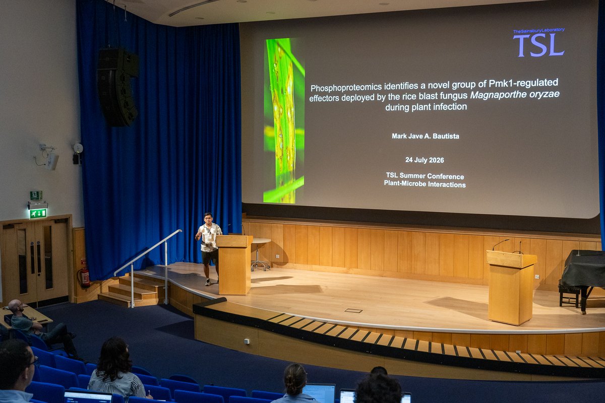 TheSainsburyLab's tweet photo. Day 5 Rong Li, @MarkJave24625  and Katja Fink speaking at the TSL Summer Conference #TSLSummer2026 https://t.co/5uxzaaUXYh