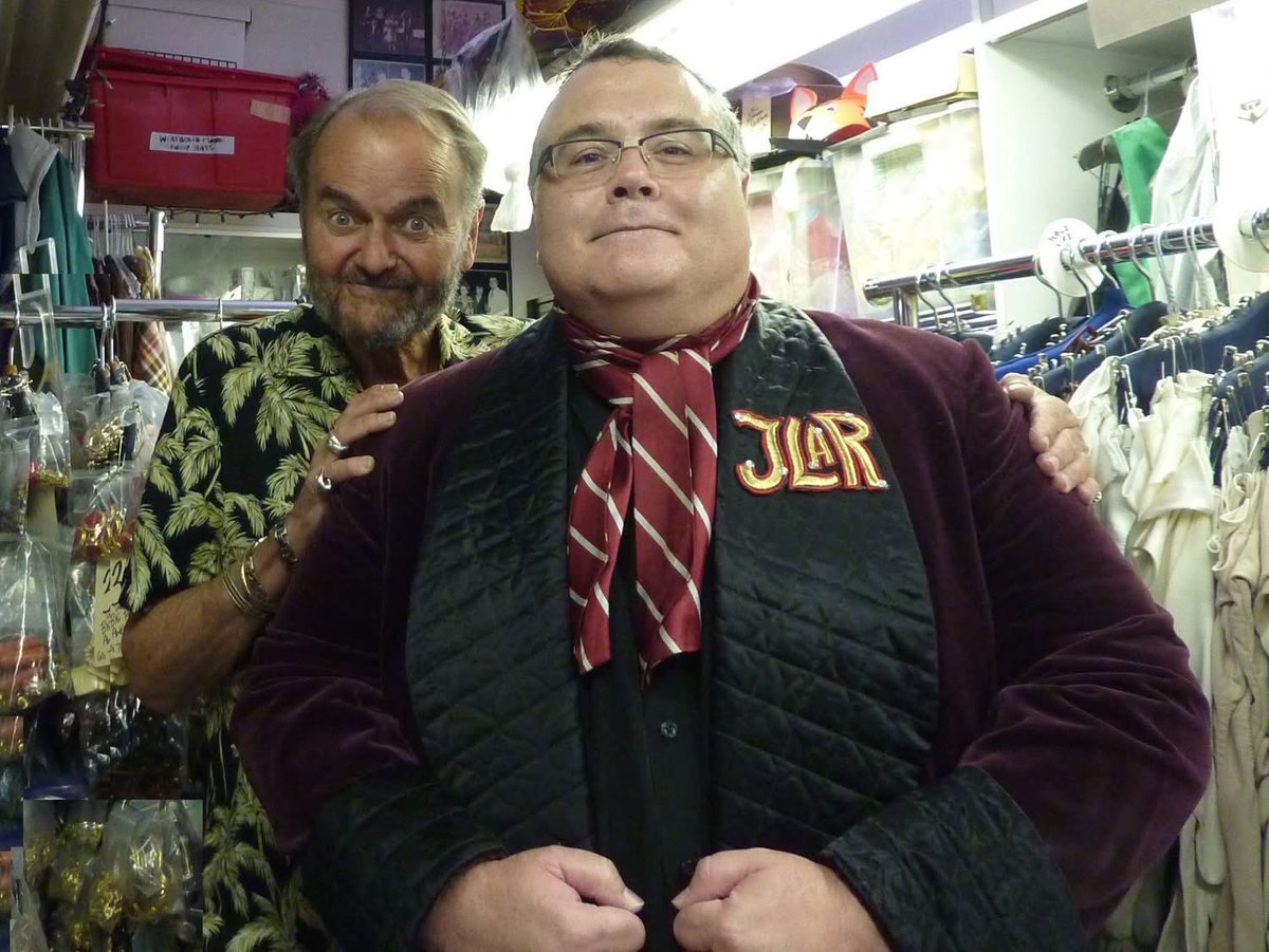 DanReynish's tweet photo. Today is a day with an amazing memory!! This is the day that Legendary #SCTV Costume Designer Juul Haalmeyer invited me into his shop to try on John Candy’s Johnny LaRue jacket!!! It’s a day I’ll never forget!!! #TravellingWithDan #KeepAlbertaRolling https://t.co/R5lQPnznLr