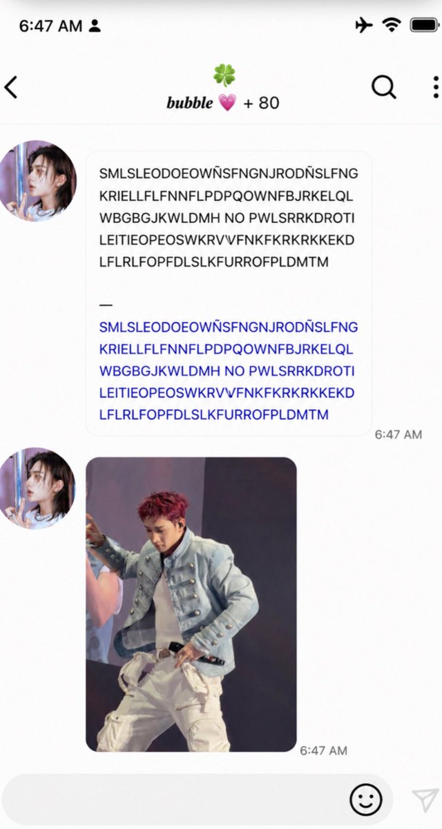 MexaverseBubble's tweet photo. 🍀: @seungnab : Bubble 💭 

250726 6:47 AM KST 

“SMLSLEODOEOWÑSFNGNJRODÑSLFNGKRIELLFLFNNFLPDPQOWNFBJRKELQLWBGBGJKWLDMH NO PWLSRRKDROTILEITIEOPEOSWKRVVFNKFKRKRKKEKDLFLRLFOPFDLSLKFURROFPLDMTM

...gracias por su atención.” https://t.co/3acOLWXpEk