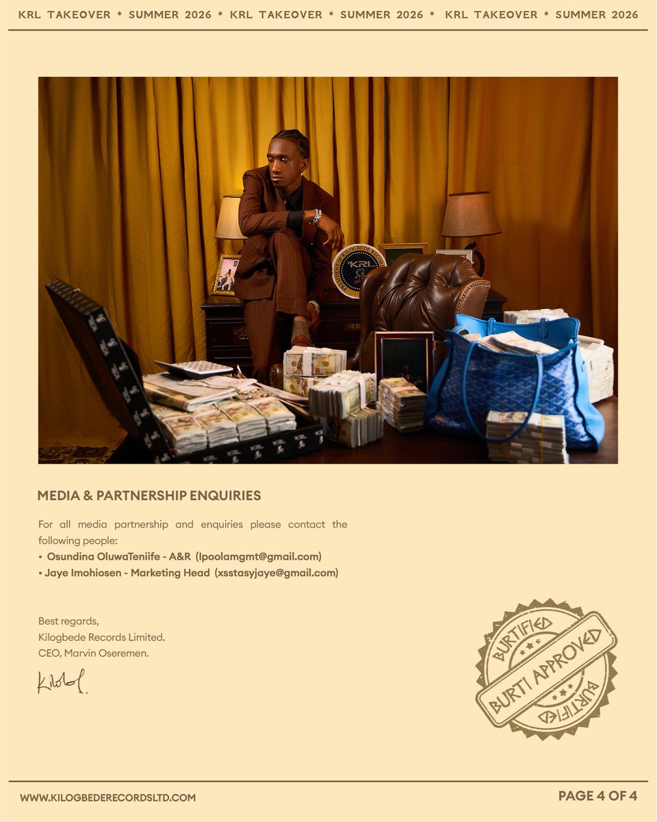 KilogbedeLTD's tweet photo. More than thirteen records, BUSINESS marks a new chapter for Mavo and the official introduction of Kilogbede Records Limited to the global music industry.

From demos to definitive records. From vision to execution. Built on ambition, collaboration and the commitment to create something that lasts.

The music business never stops. Neither do we.

Read the official BUSINESS press release.