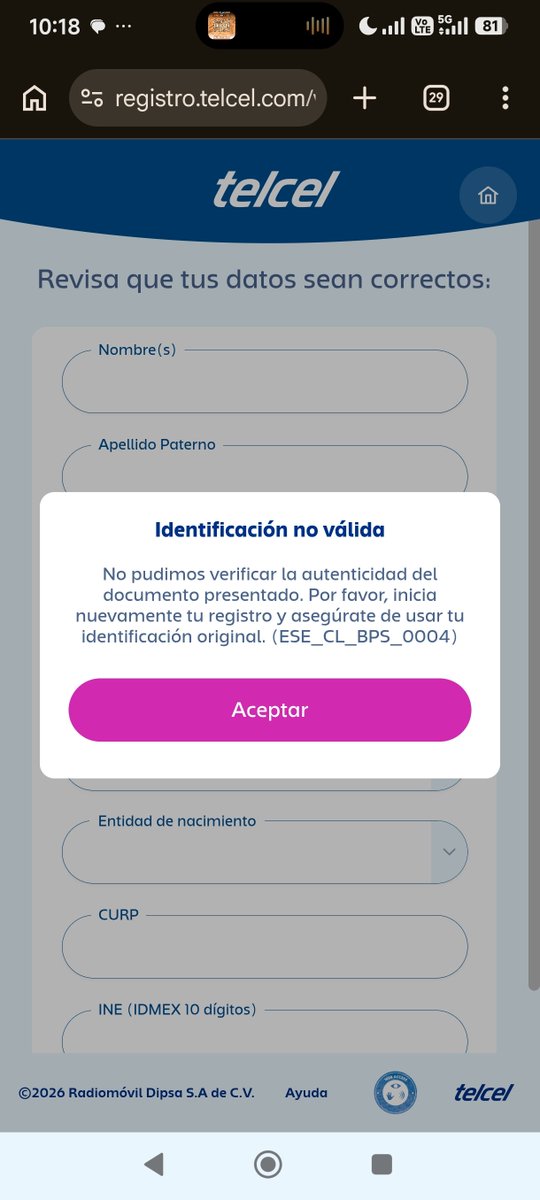 rubenturero's tweet photo. @Telcel @ServicioTelcel para qué me pides que registre mi línea si no vas a completar el registro?? @COFETEL_MX https://t.co/fdtLolVctX
