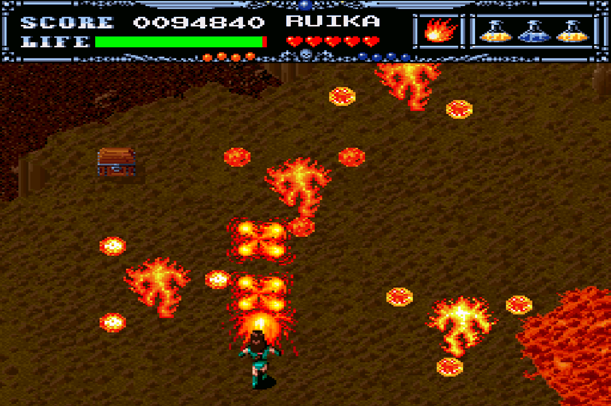 kounose's tweet photo. 2026積みゲー崩し48本目
『幻獣鬼　アンデッドライン』（X68版）
幻獣鬼打倒を目的とする、RPG要素を含んだ横スクSTG
3人の勇者から選択し、ステージクリアごとに能力上昇とクラスチェンジの機会があったり、ステージの選択順で難易度が変化したり、なかなかの遊び応え https://t.co/lDpMkSrPsy