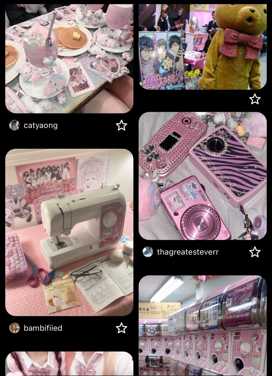 yurika_pudding's tweet photo. I wanna show yall the moodboard i made for the cosplayer au 🥹🥹 
every character design including ivti and mzsu will all have A LOT of pink lol https://t.co/uYgYOL05DO