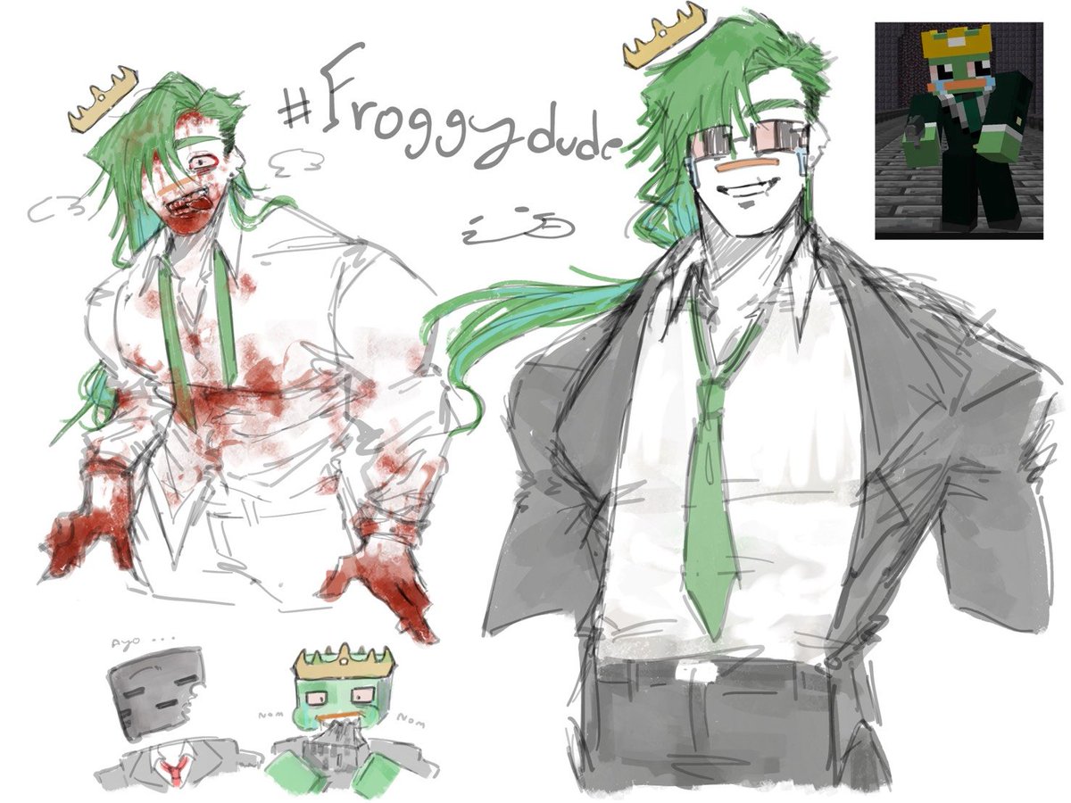 san_feel's tweet photo. I kinda luv this crazy dude #mcyt #froggydude #Minecrafte https://t.co/25ABjtoKKq