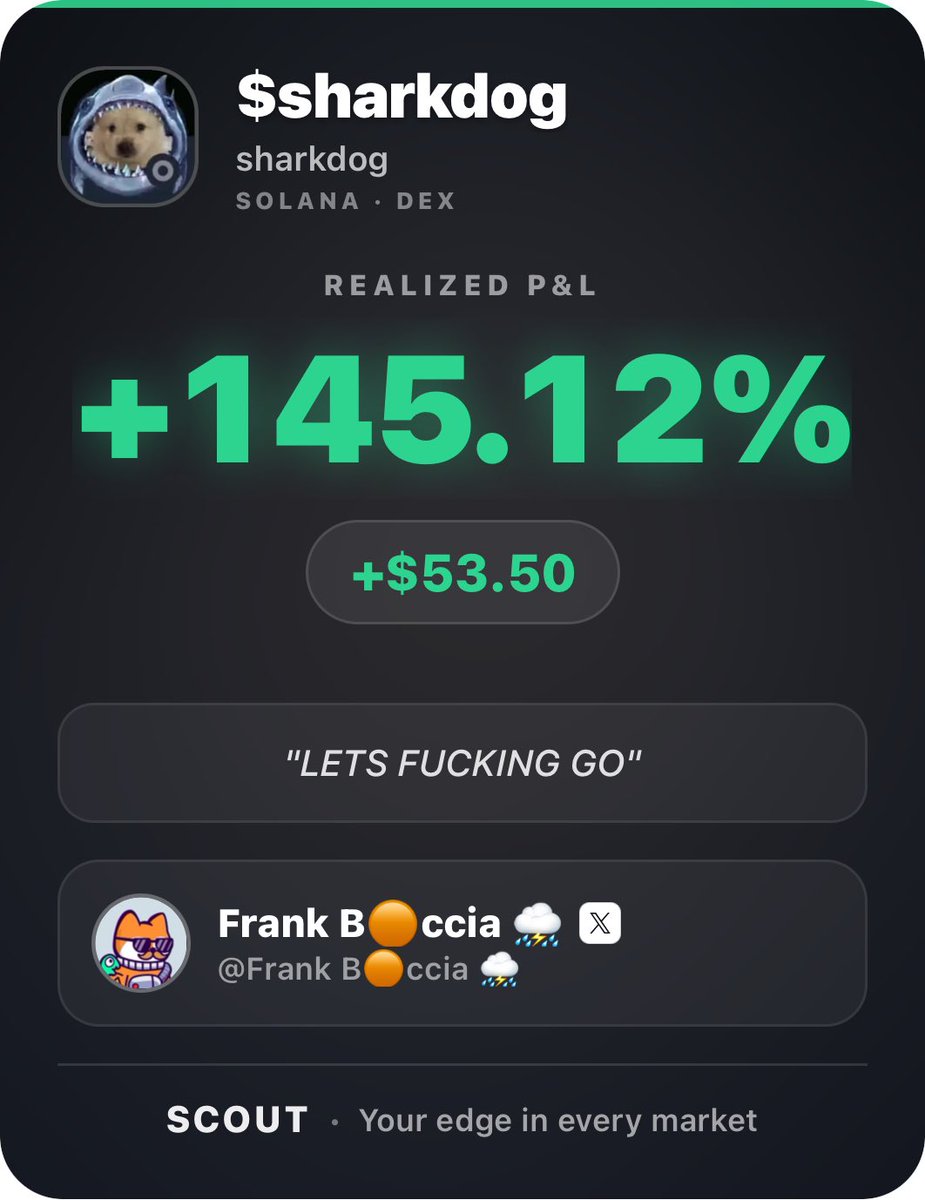 frankboccia_'s tweet photo. Thank you $sharkdog 💎

Only on @scoutfinance_ 👀 https://t.co/wszWVSVEaM