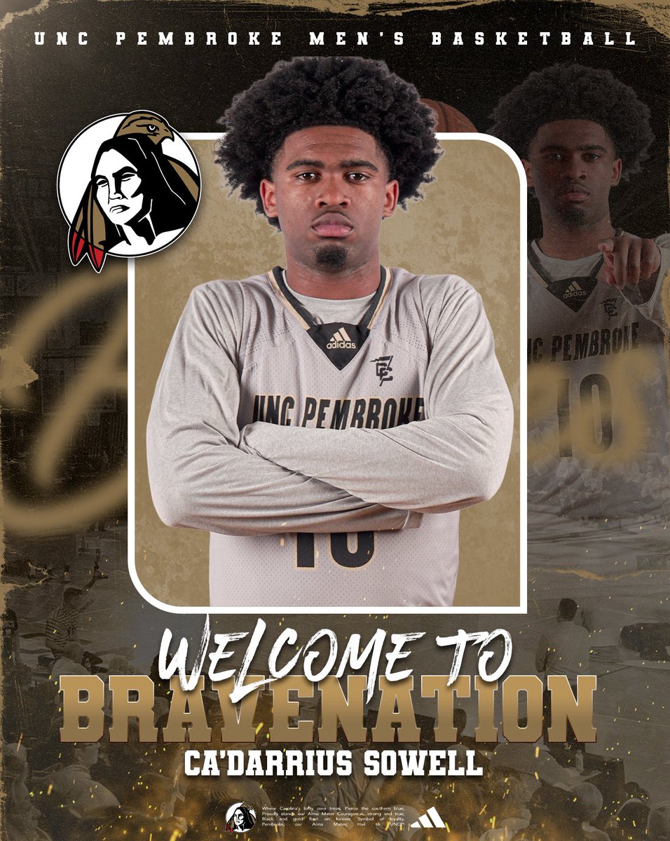 UNCP_MBB's tweet photo. Please welcome the next signee to our program Ca’Darrius Sowell! #BraveNation https://t.co/ZFedYEzWyj