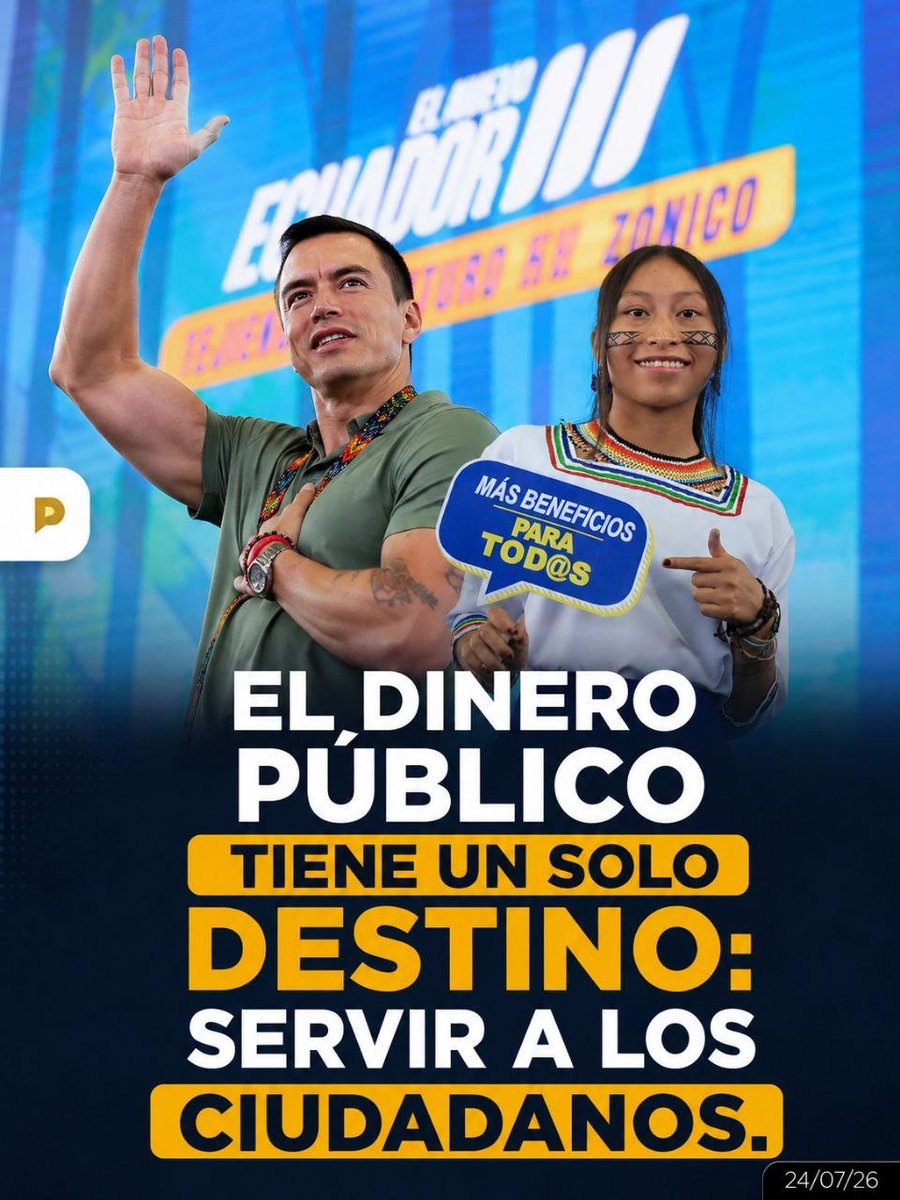 IsabPrz's tweet photo. Gracias a @DanielNoboaOk, los recursos públicos finalmente regresarán a la gente. Es hora de reconstruir ElNuevoEcuador y asegurar que cada ciudadano tenga acceso a servicios dignos. ¡Juntos, DanielNoboa, ElNuevoEcuador! @comunicacionec @presidencia_ec https://t.co/VzXPvbl249