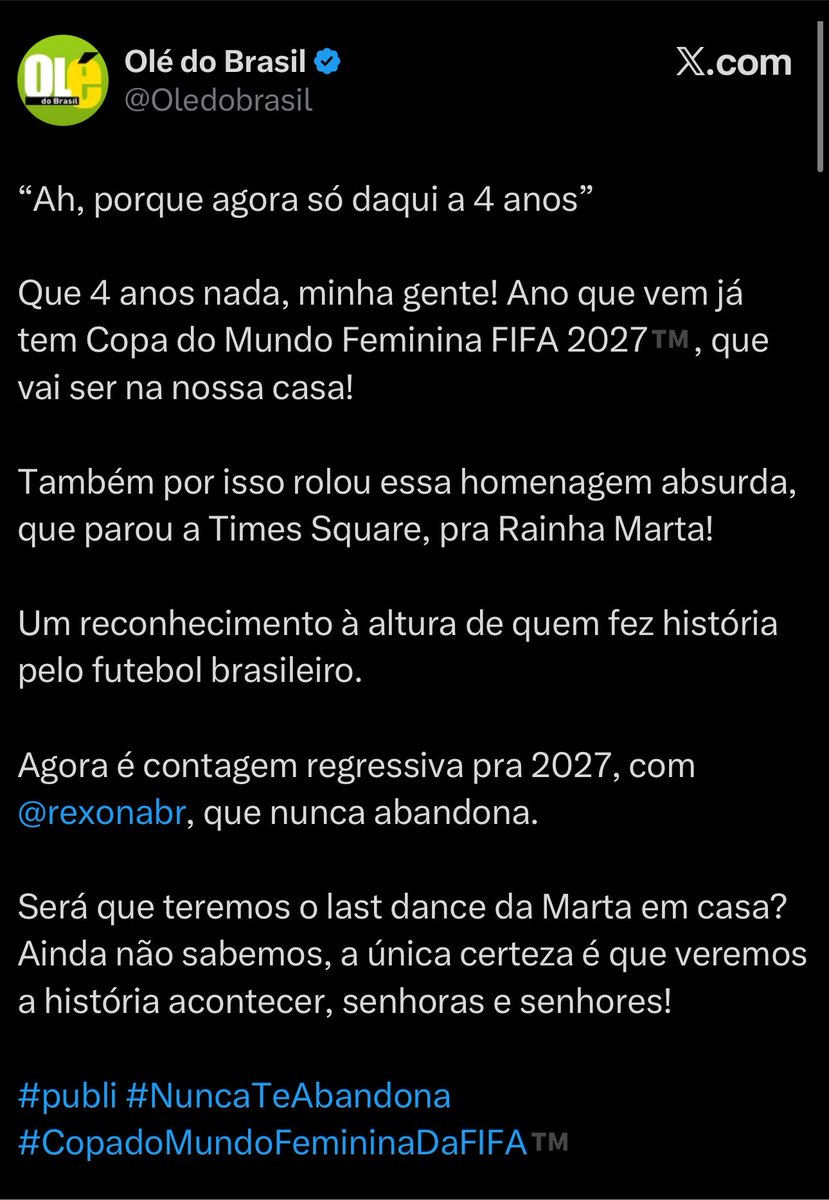 secaofeminina's tweet photo. 23h59: Marta embaixadora da Rexona pra copa do ano que vem fortalecendo o futebol feminino

00:00: Rexona patrocinando qualquer merda de página que nunca falou um A da modalidade https://t.co/FhfQJ8NJou