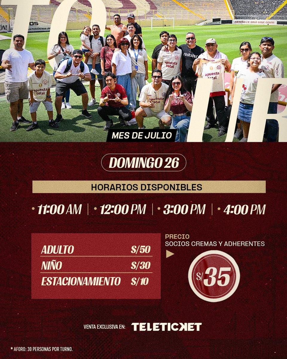 Universitario's tweet photo. 𝗨𝗡 𝗧𝗢Ⓤ𝗥 𝗟𝗟𝗘𝗡𝗢 𝗗𝗘 𝗛𝗜𝗦𝗧𝗢𝗥𝗜𝗔 🤩💛

No dejes pasar la oportunidad para recorrer en familia el @Monumental_U_ y su imponente museo.

🎟️ Adquiere tus entradas aquí ▶️ https://t.co/ZvgXAc1whG

#UnaHistoriaDeGrandeza https://t.co/CExRG4gbjw