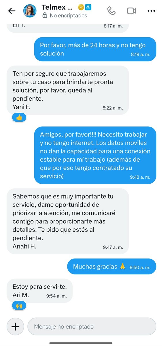 Alexms2726's tweet photo. @TELMEXSoluciona @arturoelias  @Profeco ya den solución por favor, más de 24 hrs y no han hecho nada https://t.co/fFoEVSGo3D