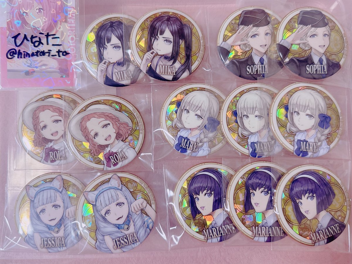 hinatori_ta's tweet photo. 人狼ジャッジメント 缶バッジ 【交換 譲渡】
譲）SP4 黄 缶バッジ if
フェイ、エマ、スーザン、アンナ、ミカ2、ソフィア2、ローラ2、メアリー3、ジェシカ2、マリアンヌ3
求）同種バニラ＞青エリック、または定価＋送料
郵送または渋谷にて手渡しでのお取引となります。 https://t.co/thgJjD1jLc