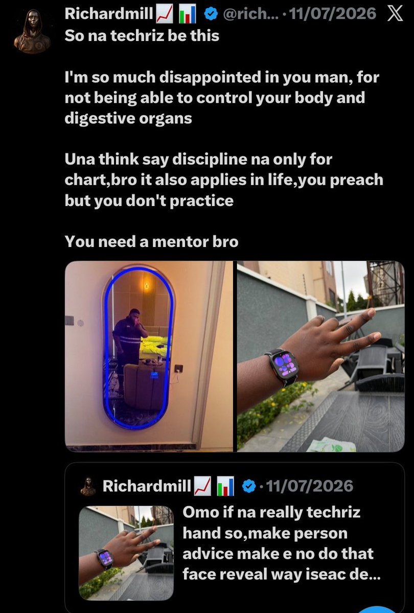 tradewithgold_'s tweet photo. X is not real, see the old man dragging Techriz over his  look

All this haters hiding behind their accounts be looking like SL 😣 https://t.co/OLFVUByjn3