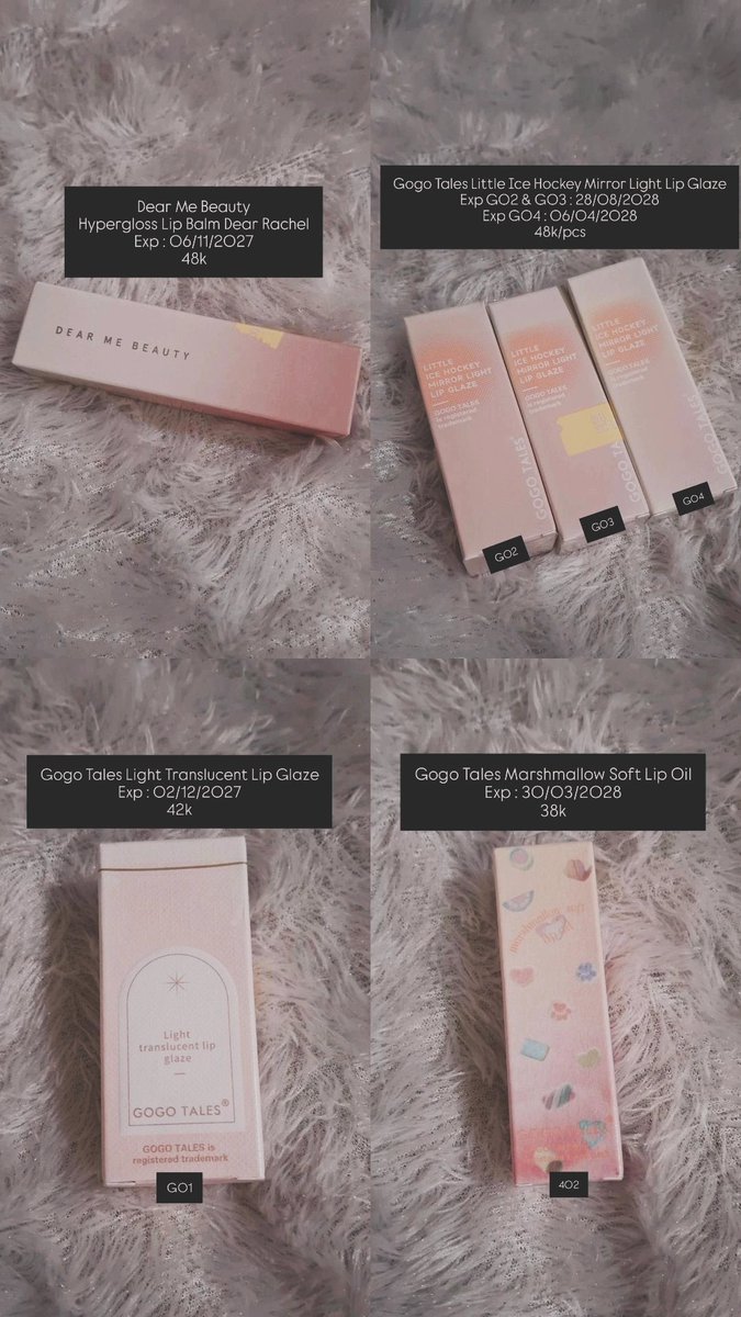 scthles's tweet photo. wts liptint, lip balm, lip oil, lip serum dear me beauty, gogo tales, barenbliss, meetmolly, hold live

bisa co lewat oren yaa, harga udah termasuk biaya admin🫶🏻 https://t.co/GJA7oSCFy9