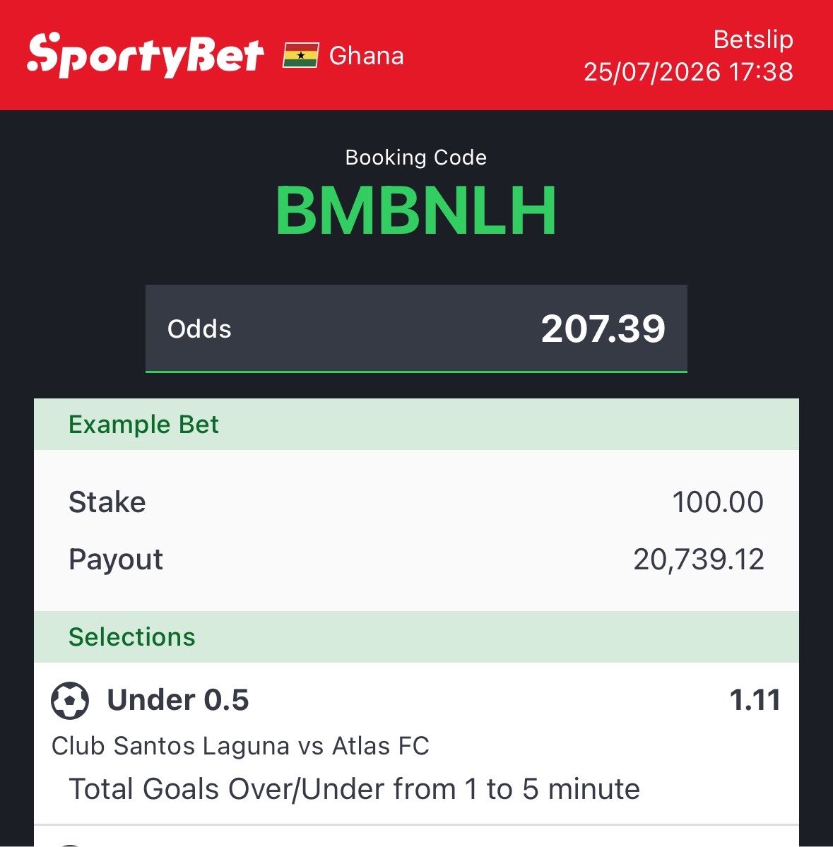 congratsodds's tweet photo. Edit ✍️ 

207 odds 

SportyBet Booking code: BMBNLH

Good Luck 🤞 https://t.co/FYjz4ak5wp