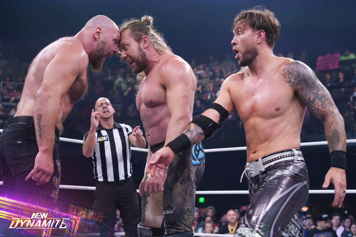 BleedOrBreak's tweet photo. There’s no tension… until there is.

Then all the fake smiles disappear real quick.

@HailToSephiroth reached for my hand. That’s his business. I reached for my championship. That’s mine.

@EssexToElevated stood in the middle trying to keep the peace. Good luck with that, kiddo. https://t.co/FEMh2HX09M