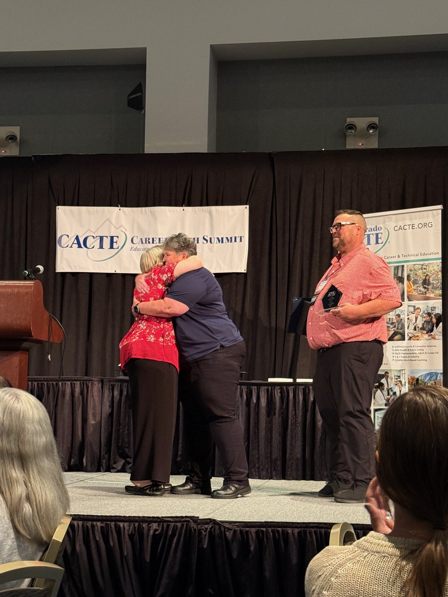 ColoradoACTE's tweet photo. A huge thank you to @iCEVonline for their generous sponsorship of the #CACTE26 Summit! We appreciate your support & your presence, Angie & Mark! Congrats on receiving the CACTE Friend of CTE Award, Angie and @iCEVonline - well deserved! #CareerTechEd https://t.co/4Pu06ojbqX