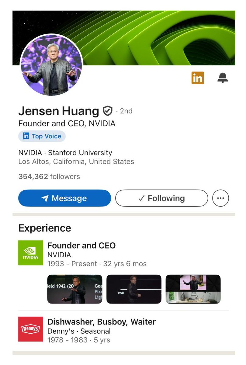 cremieuxrecueil's tweet photo. Jensen has perhaps the best LinkedIn work history https://t.co/wMV9TEjPeQ
