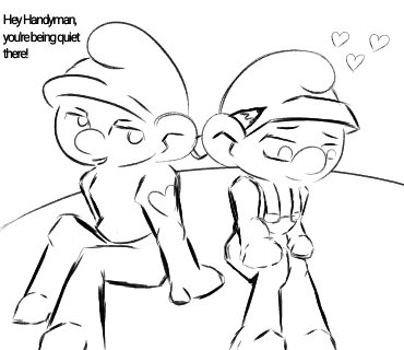 Oceanaagirl's tweet photo. I wish we got more content of them...Handefty is always underrated while they had such a good potential...why did no one can see it?!?!😭Let my two smurfs be gay for each others!
#smurfs #Handefty #hefty_smurf #handy_smurf https://t.co/pJL7a5tRqZ