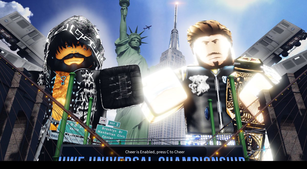 IWA_RBLX's tweet photo. #IWASummerTour: UWE NIGHT!

The MAIN EVENT HAS ARRIVED with @UWEONROBLOX's UNIVERSAL CHAMPIONSHIP MATCH as the SAINT #ZaynEthan cashes in his REMATCH CLAUSE against current Champion, #UJF!

 TUNE IN LIVE: https://t.co/OTaxE49634 https://t.co/nObNL3xfzh