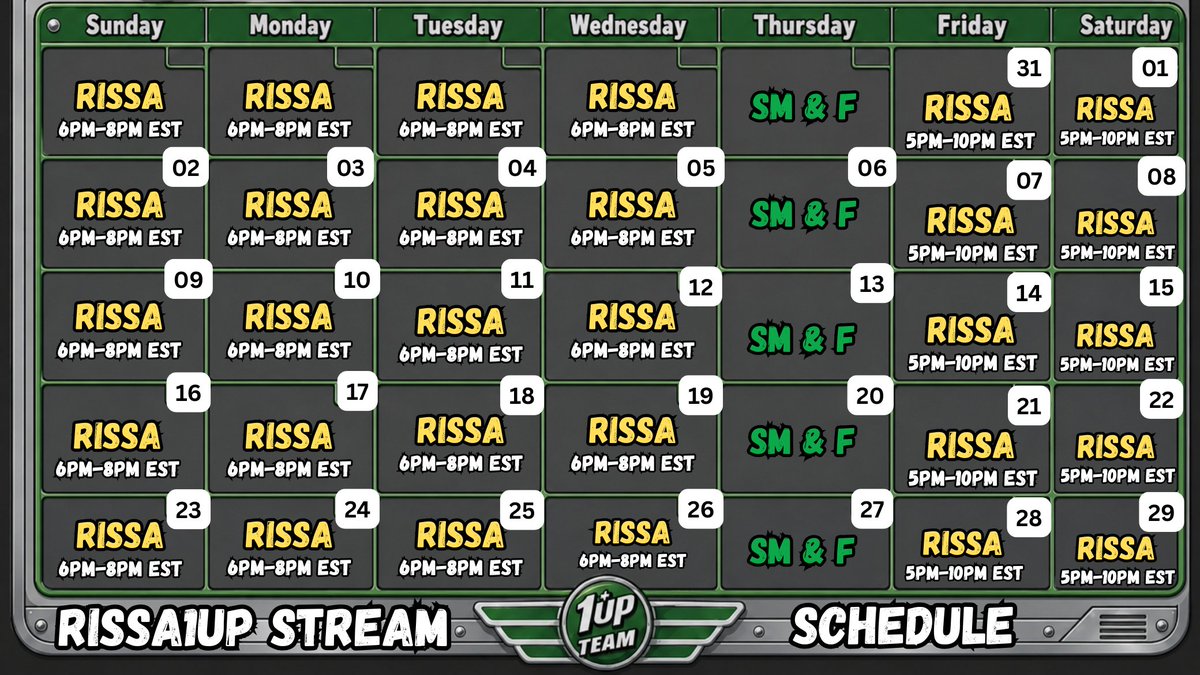 OneUPSoda's tweet photo. Hey everyone our Youtube Star Vtuber @Rissa1up stream schedule is here and hope to see more people show up as she is NEW and SUPER DEDICATED 😎 . https://t.co/BXzziygSp0