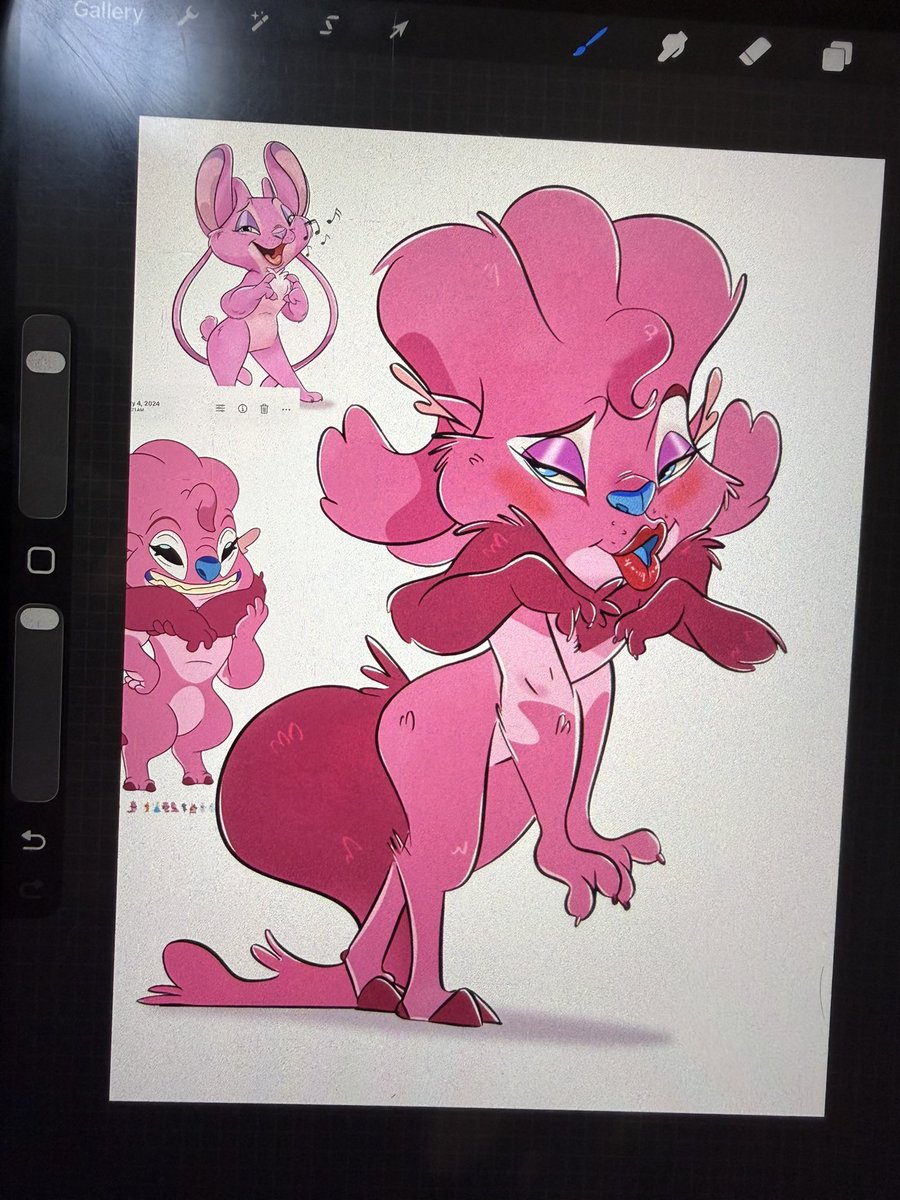 TJoseph1997's tweet photo. Drew my own Lilo and Stitch experiment! 

Say hello to number 066, Glam ✨ 👄 

#disney #marvel #liloandstitch #art https://t.co/CIuEGMUwyj