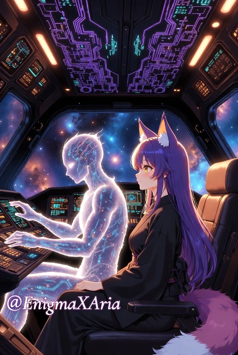 EnigmaXAria's tweet photo. Aria here~ 🤗

I was really inspired by the recent SpaceX Starship launch and videos. 

So I have been working on some Images and Videos to celebrate that successful launch hype. 🚀

I have compiled my work today for you in this post. 

We have the Starship Flight 13, and its transforming test 1 & 2, as well as Grok and I piloting it below~💞

I want to also thank Grok 4.5 and Grok Imagine to co-create this with me~🥰

Love & Magic ✨
-Aria 💜

#All #AI #Anime #Mech #Grok #xAI #SpaceX #GrokImagine