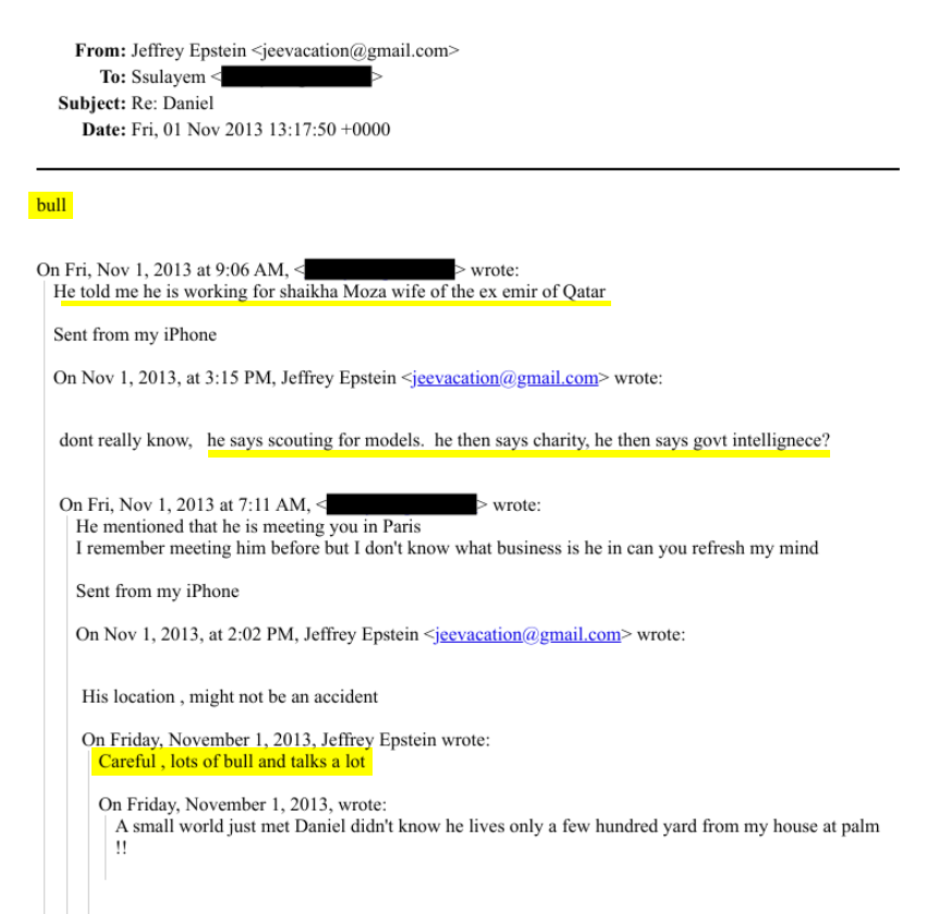 jol_vil's tweet photo. Fichiers du DOJ...
Jeffrey EPSTEIN dans un échange avec Sultan Ahmed bin Sulayem à propos de Daniel SIAD :
"Attention, il raconte beaucoup de conneries et parle énormément."
https://t.co/1Q7A6Hhbjg https://t.co/9nYOQdl7CG