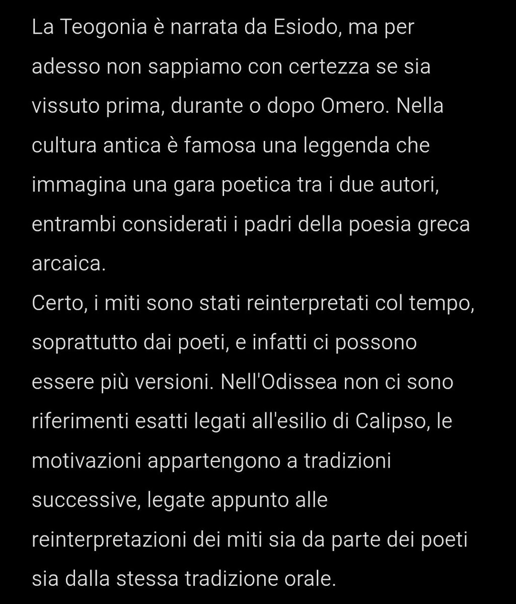 thebrightmoon_'s tweet photo. @Amanda_Gadot28 @Im_ImErUb Rispondo con due screen perché il discorso sarebbe estremamente lungo. Personalmente ho risposto all'autore del post con quello che in generale sappiamo della figura di Calipso. Di fatto è soggetta al volere di Zeus e rimane isolata dal resto degli dèi dell'Olimpo. https://t.co/ngyhUpF5wO